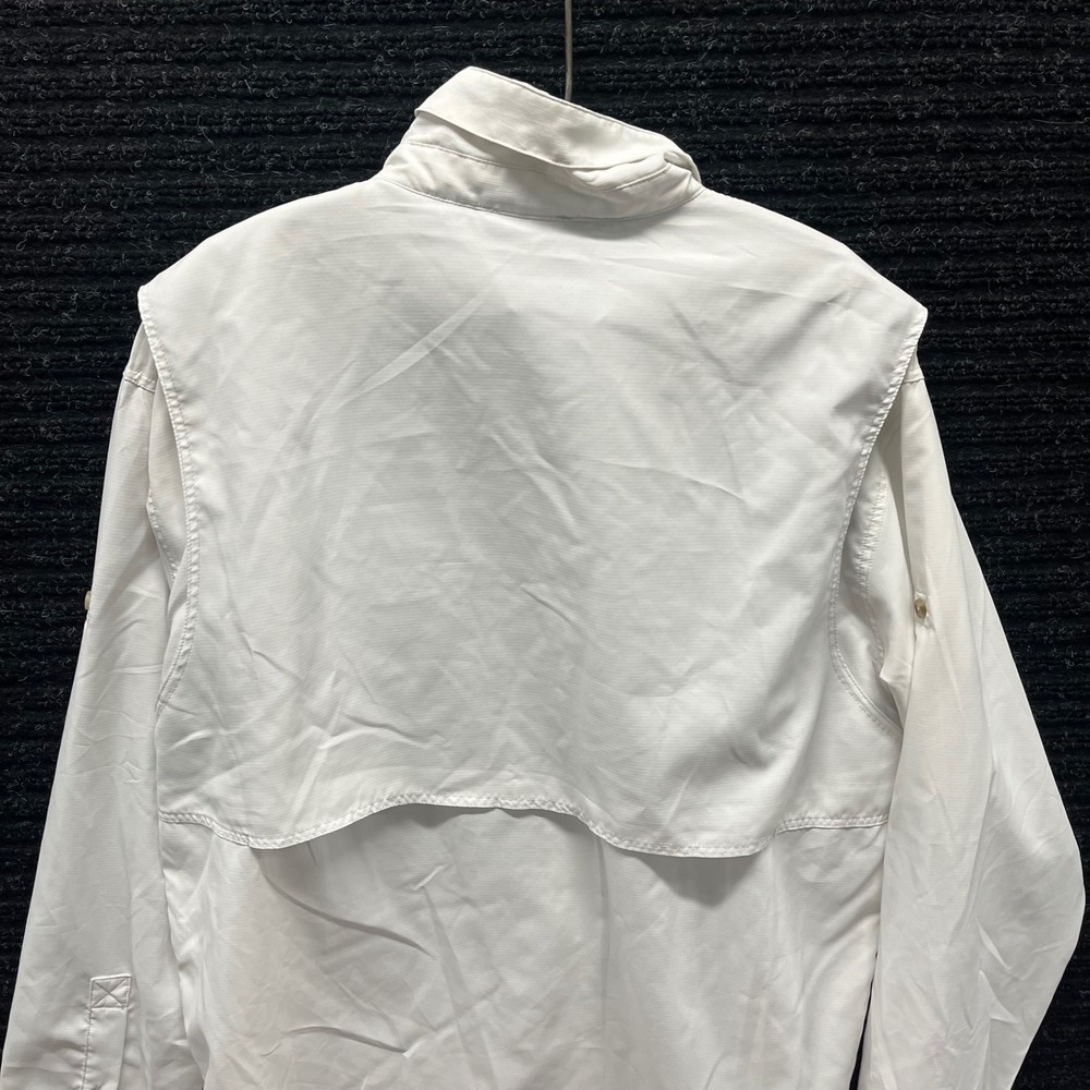 Patagonia Mens White Long Sleeve Fishing Shirt Phillips 66 Conoco 76 Ripstop M - Picture 8 of 9
